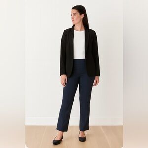 NWT EIGHT CLOVERS Chino Stretch Pull On Navy Straight Leg Pants Size 6 Women's